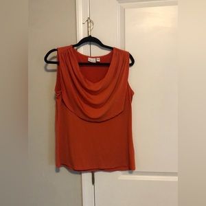 Kim Rogers orange sleeveless blouse, medium.